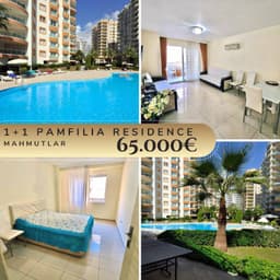 Срочная продажа 1-комн. квартиры в Pamfilia Residence, Махмутлар за 65.000 евро